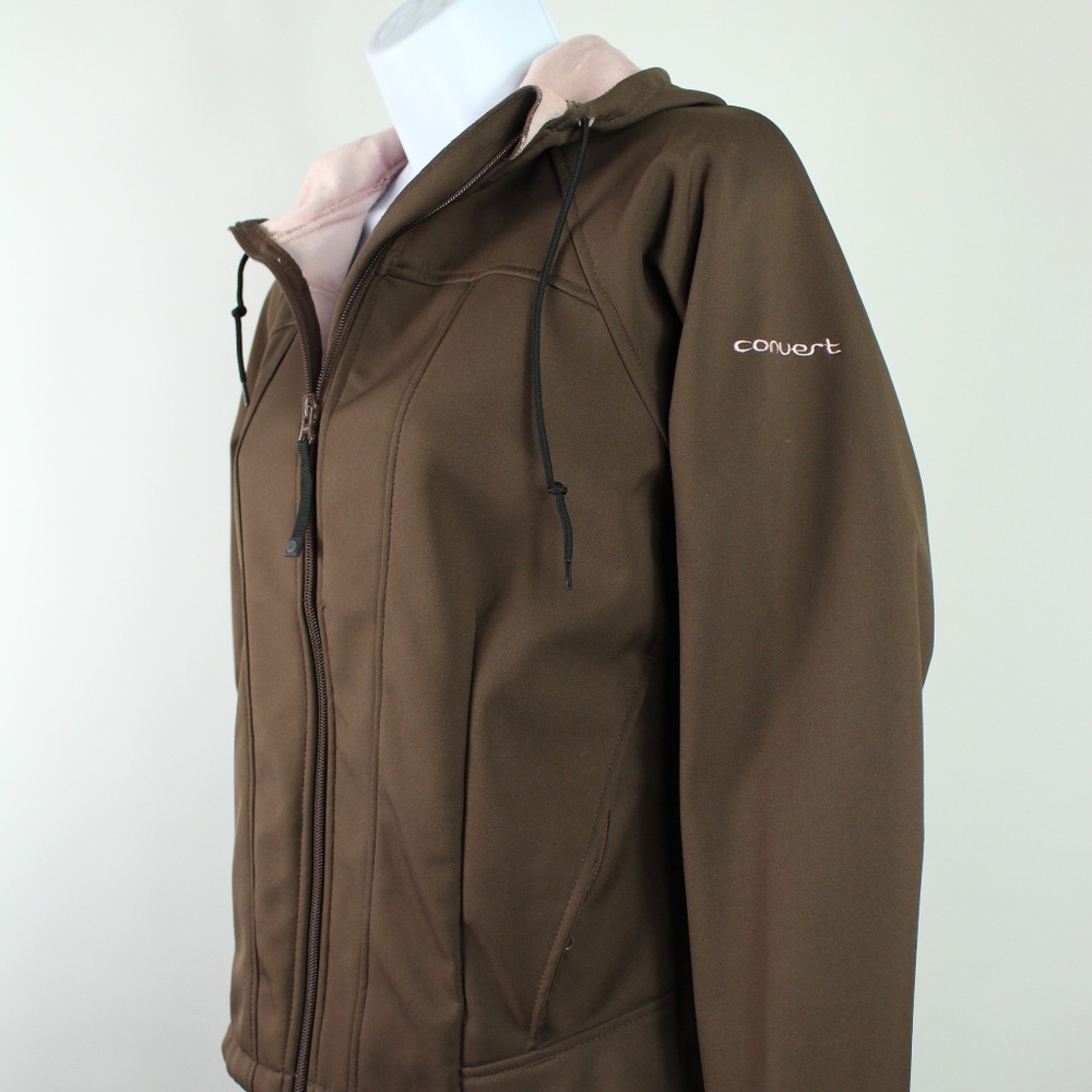 Columbia Convert snowboard jacket brown pink hood
